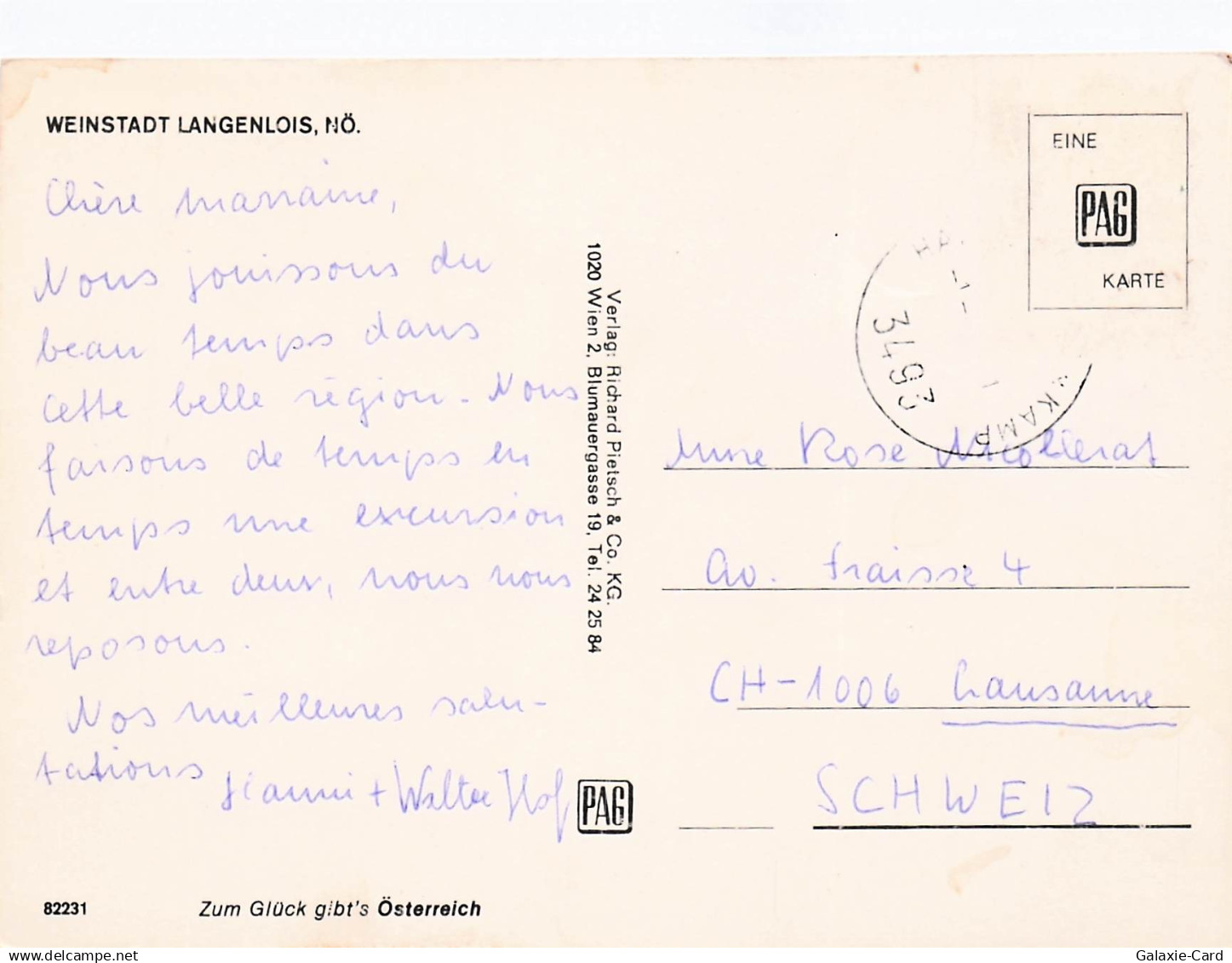 AUTRICHE LANGENLOIS WEINSTADT LANGENLOIS - Autres & Non Classés