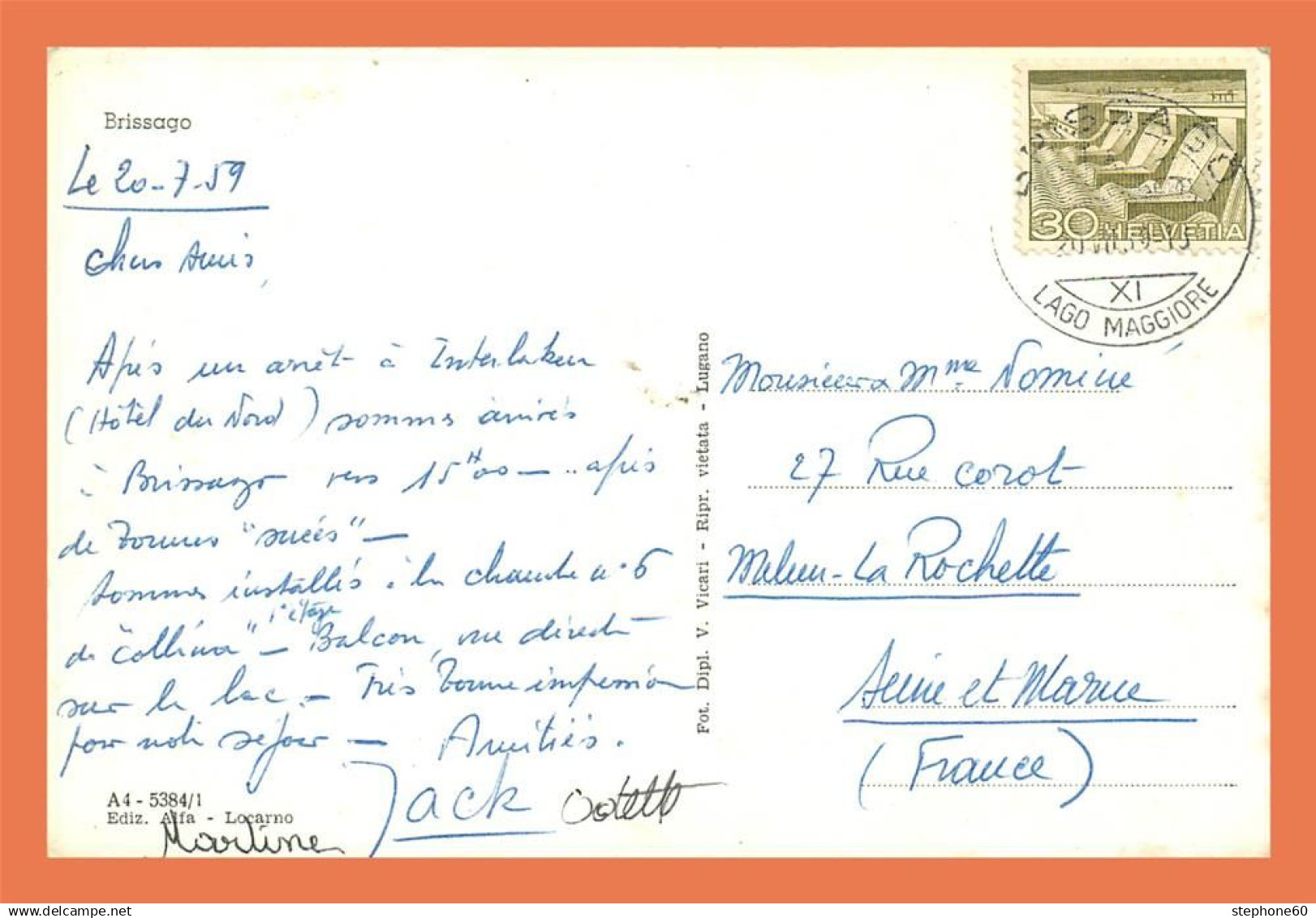 A602 / 305 Suisse BRISSAGO - Brissago