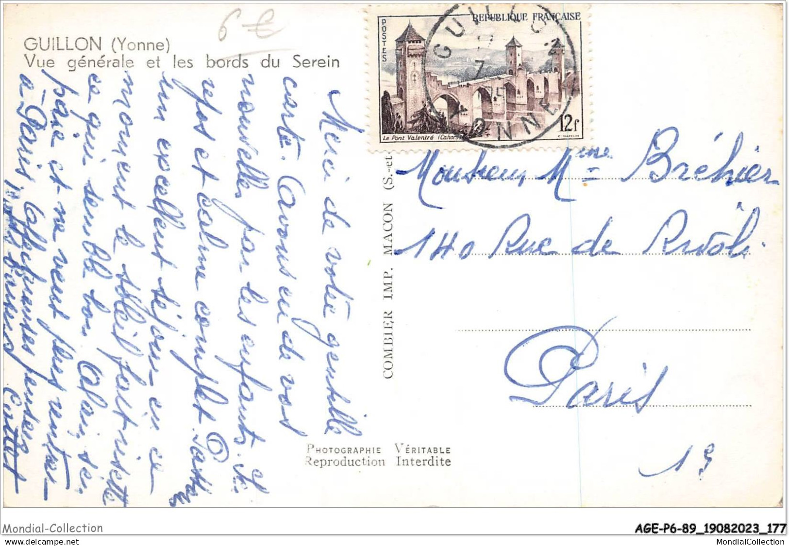 AGEP6-89-0569 - GUILLON - Yonne - Vue Générale Et Les Bords Du Serein - Guillon