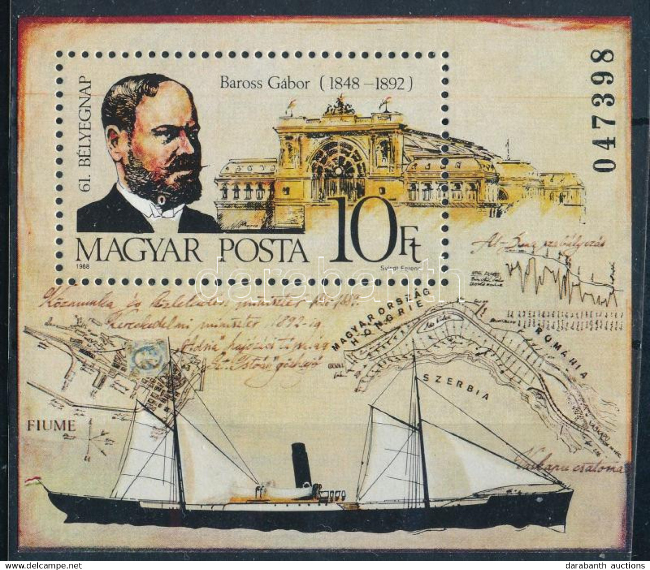 ** 1988 Bélyegnap Blokk A Szakállban Ismétlődő Ovális Poloskával - Altri & Non Classificati