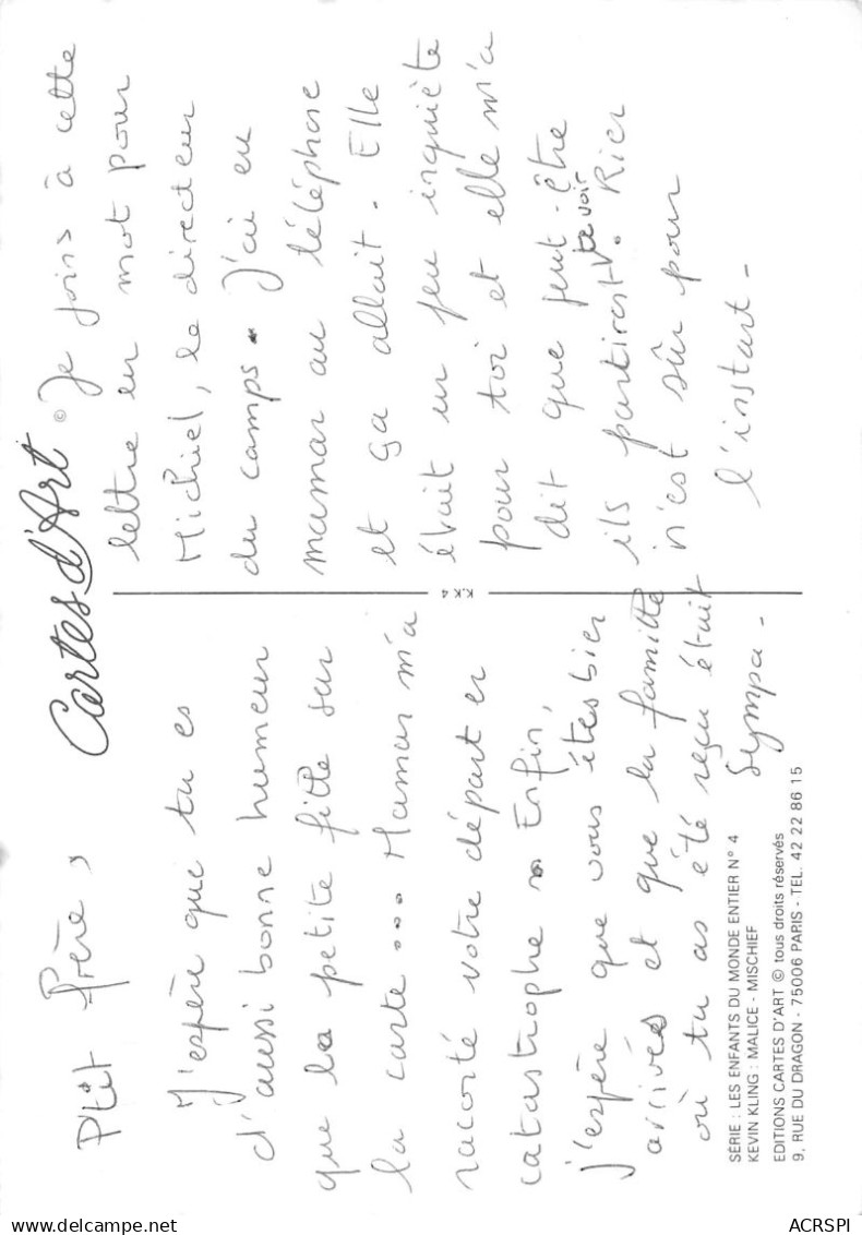 MONGOLIE Portrait D'un Enfant De Kevin Kling 54 (scan Recto Verso)MF2775VIC - Mongolia