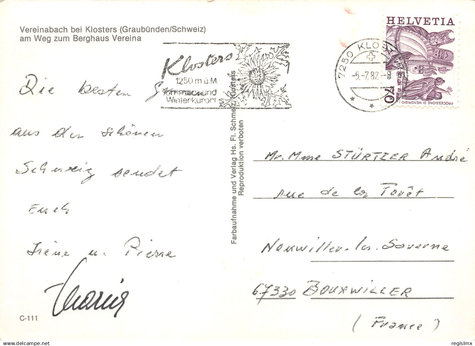 ET-SUISSE KLOSTERS OBLITERATION-N°TB3535-B/0287 - Klosters