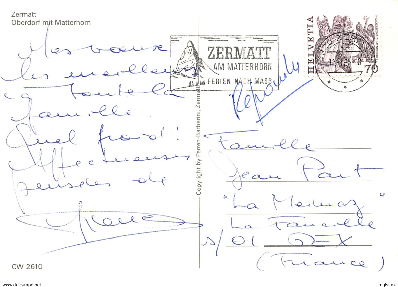 ET-SUISSE ZERMATT OBLITERATION-N°TB3535-B/0169 - Matt