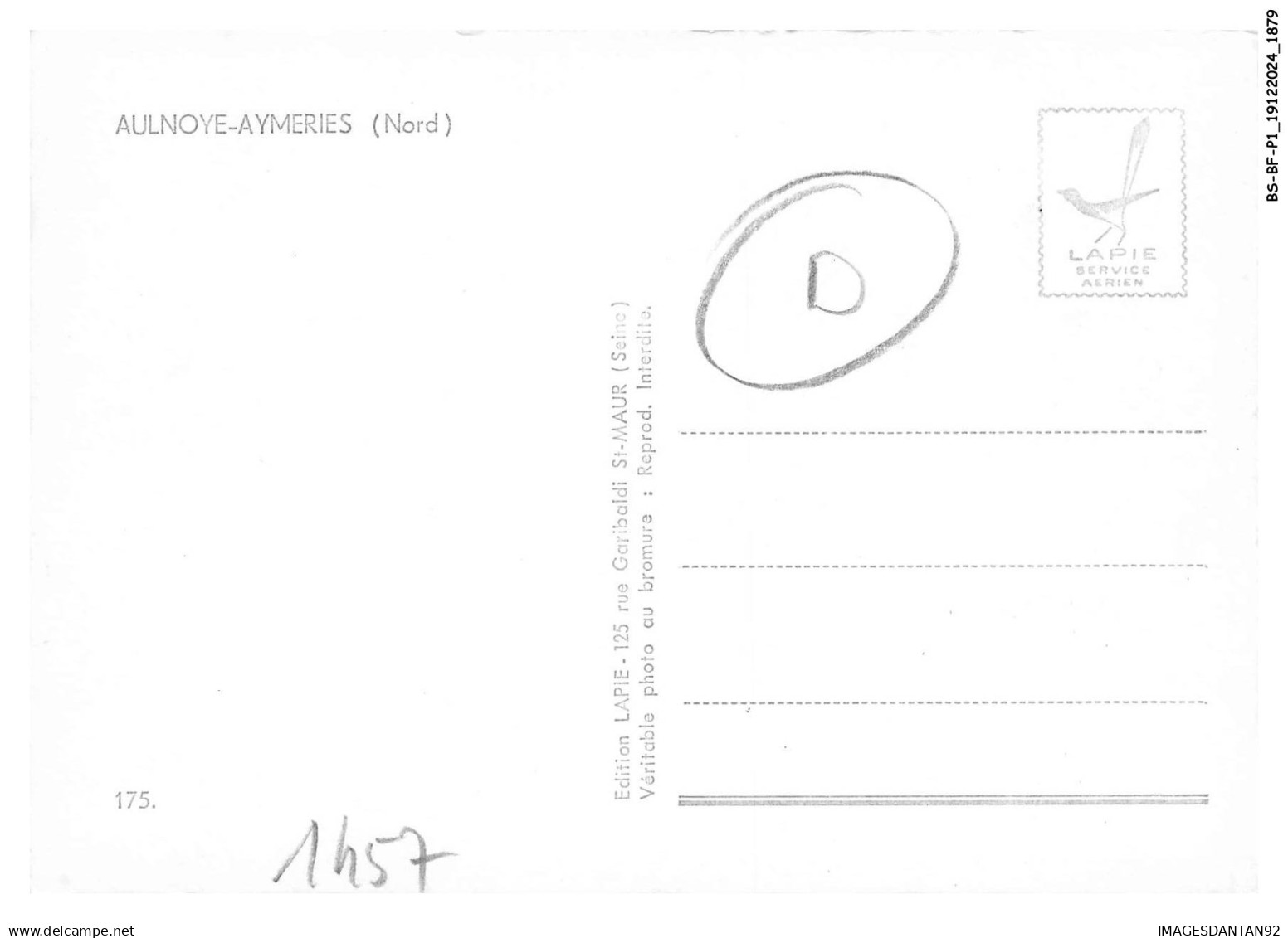 BS-BFP1-0940-59 - AULNOYE-AYMERIES - Divers Aspects  VUE AERIENNE LAPIE GARE - Aulnoye