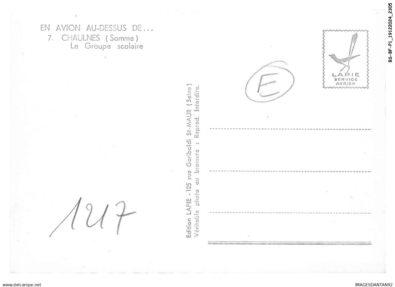BS-BFP1-1153-80 - CHAULNES - Le Groupe Scolaire VUE AERIENNE LAPIE - Chaulnes