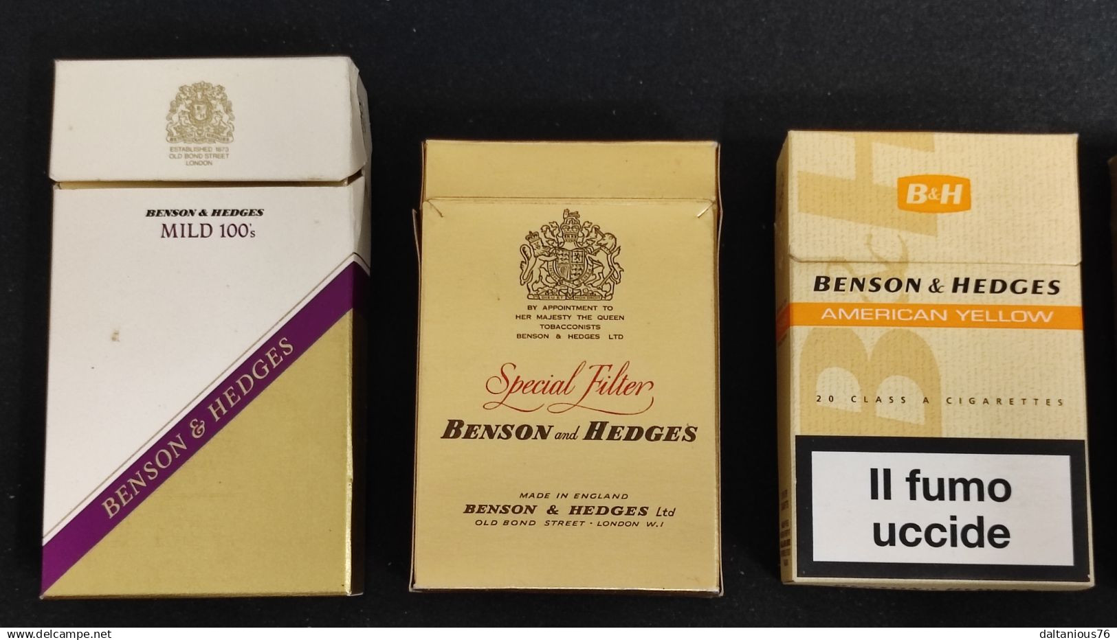 Benson & Hedges Pacchetti Sigarette Vintage Vuoti - Empty Cigarettes Boxes