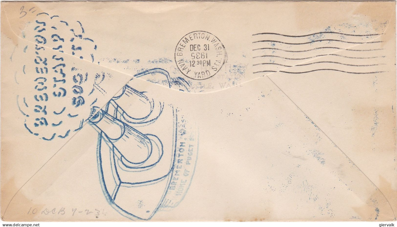 UNITED STATES 1935 COVER LAUNCHING U.S.S.CUSHING/PERKINS With SPACIAL CANCELLATIONS - Otros (Mar)