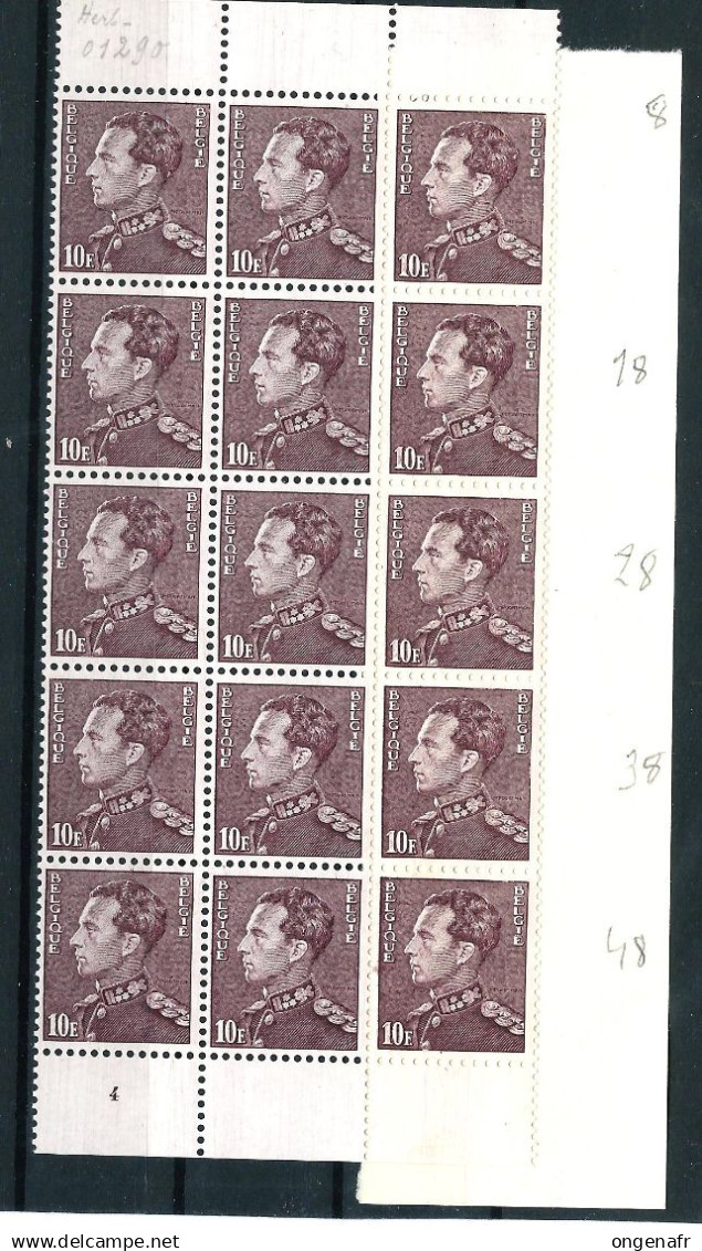 Bloc De 15 Pl. 4 Donc 5 X N° 848Aa CU  20frs Sous 10 Frs  - Côte 2025 : 1017,50€ - 1936-1951 Poortman