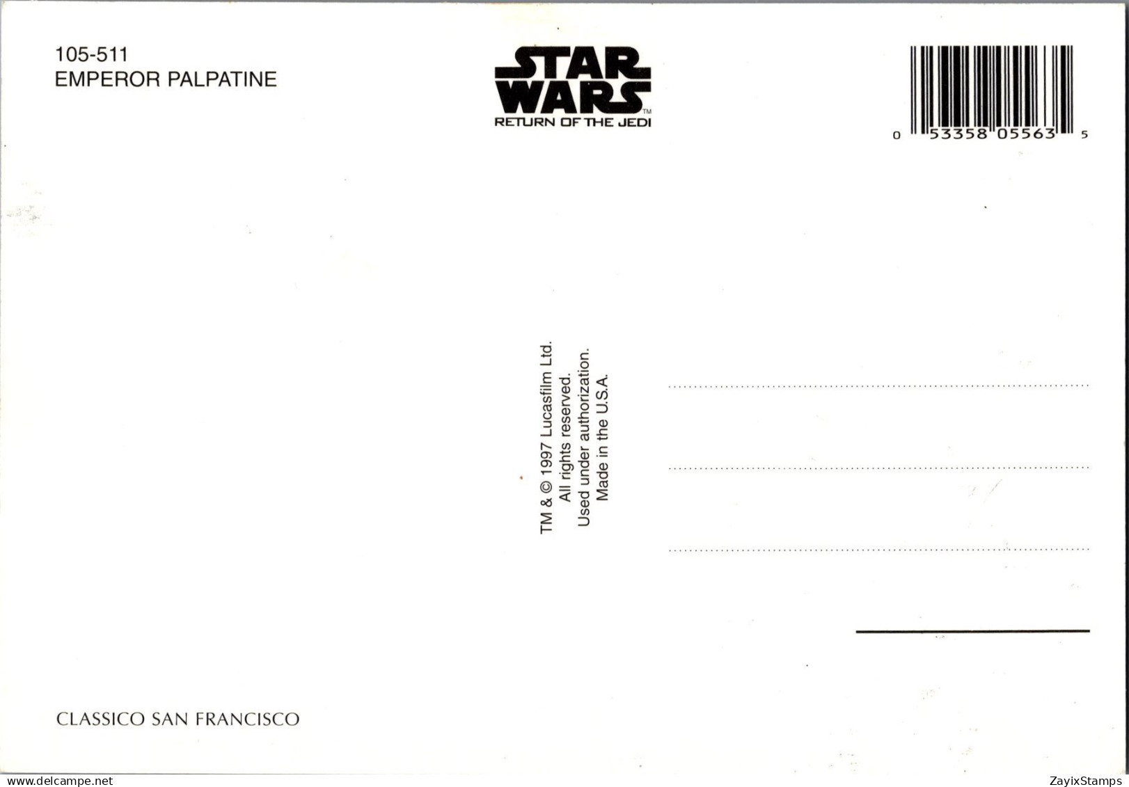 US 4143 FDC Maxi Card STAR WARS Emperor Palpatine ZAYIX STAMPS 060522-SM22 - 2001-2010
