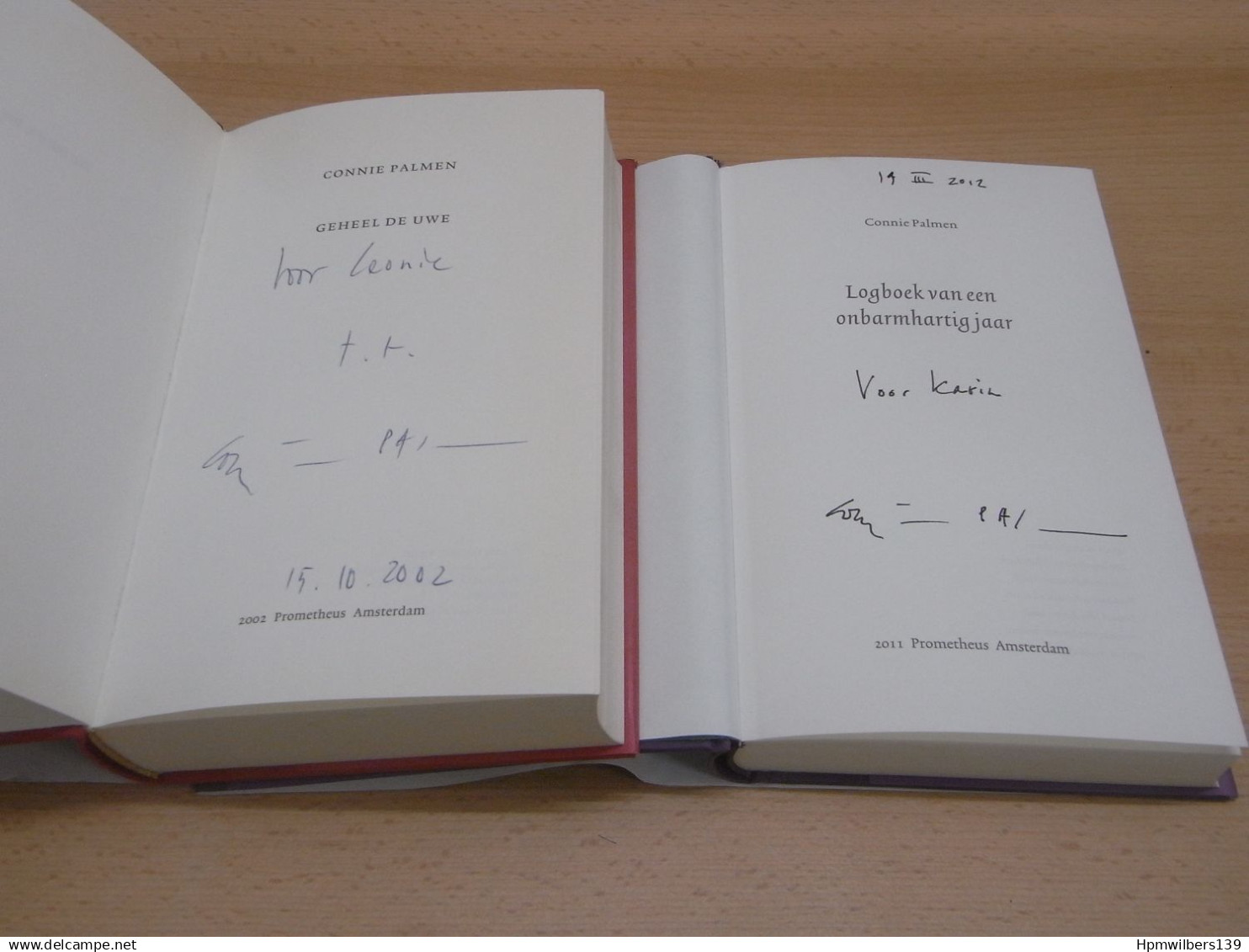 2x Boek + Handtekening : Connie Palmen 2002 - 2011 (s328) - Autographe / Signature - Scrittori