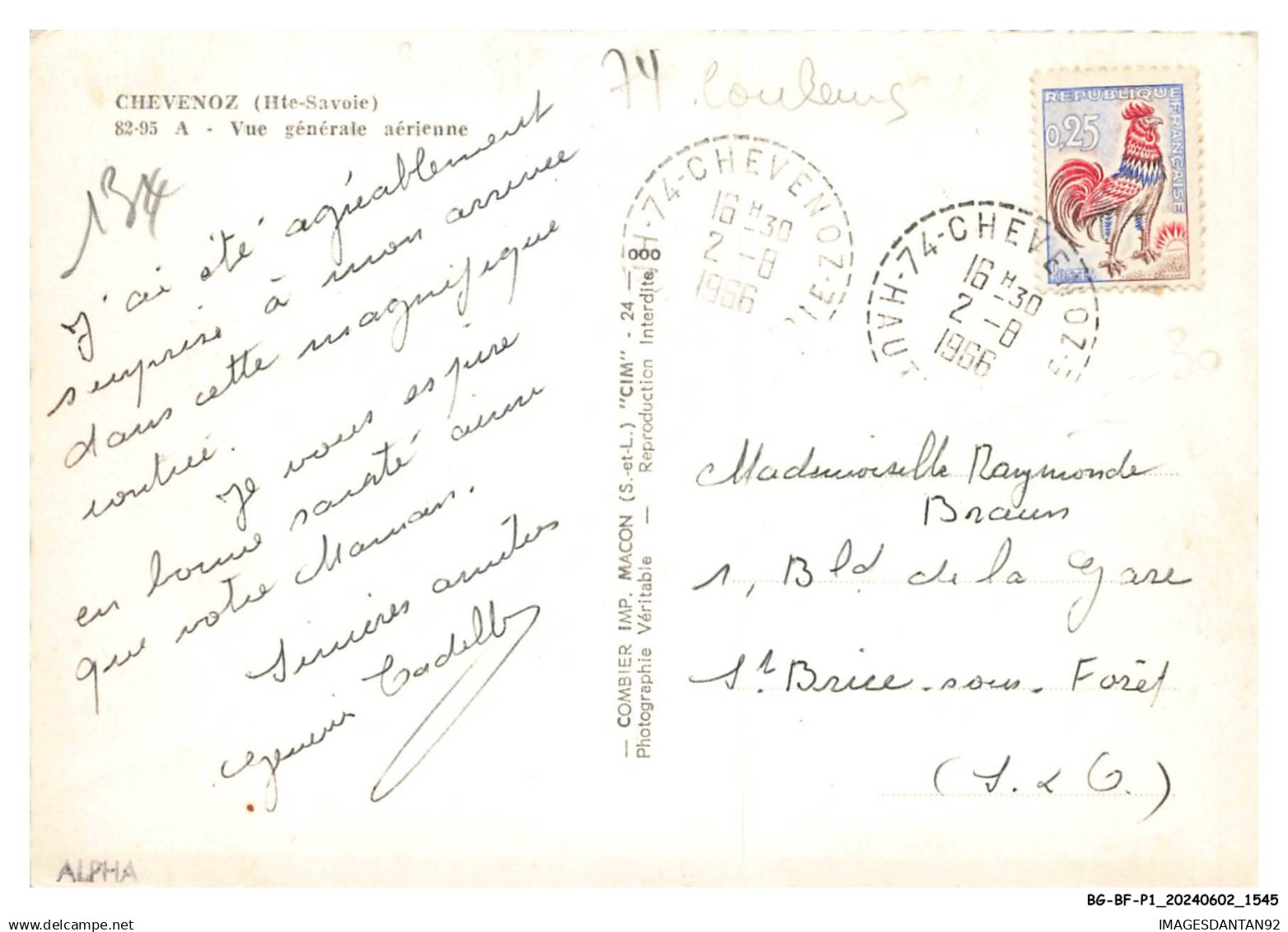 BG-BFP1-0773-74 - CHENONOZ - Vue Générale Aérienne - Chevenoz