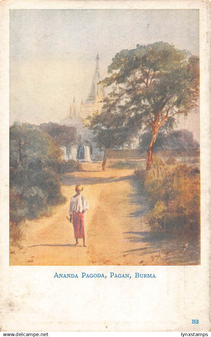 A664 Myanmar Burma Ananda Pagoda Temple Vintage Postcard - Myanmar (Burma)