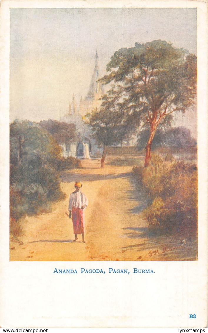 A664 Myanmar Burma Ananda Pagoda Vintage Postcard - Myanmar (Burma)