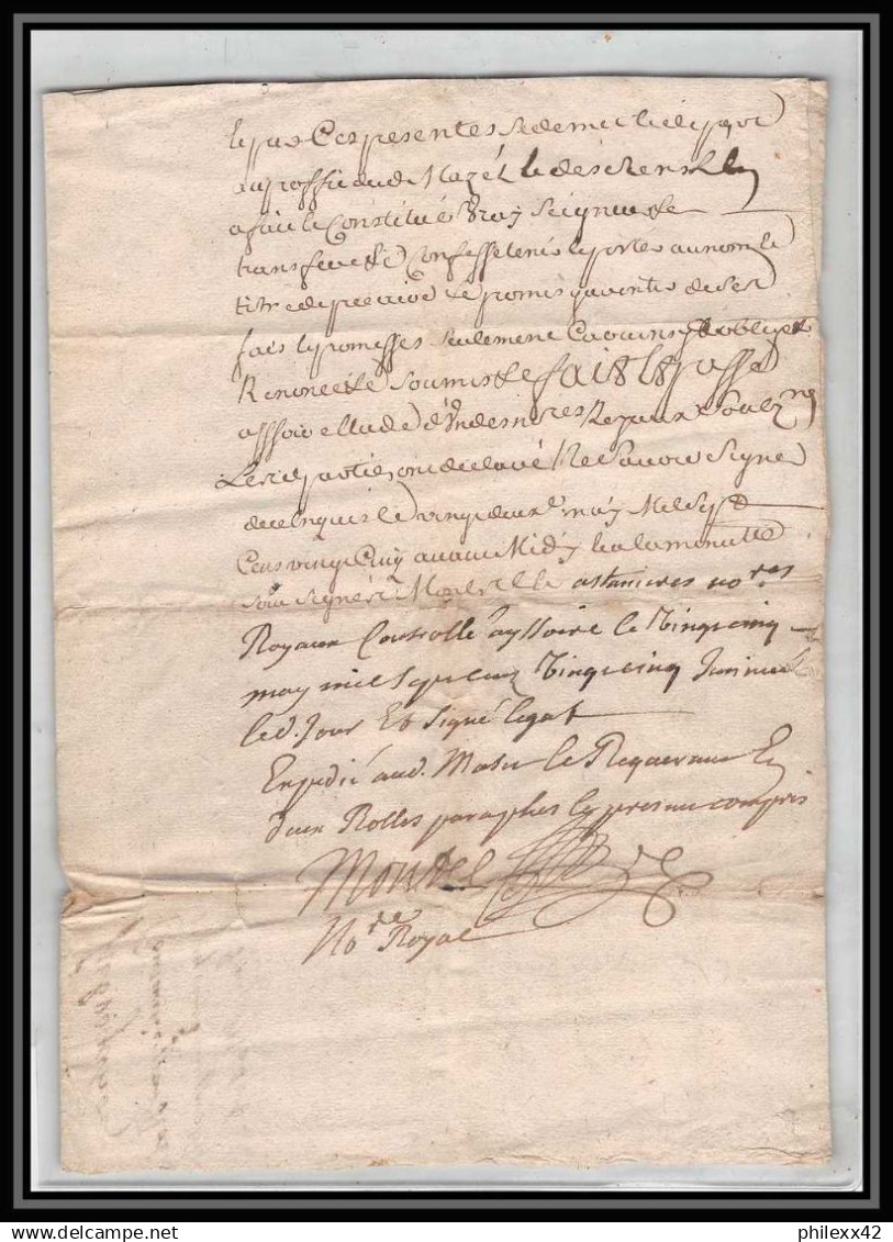 40220 Riom Auvergne Devaux N°310 Indice 5 1722 Lettre Document Très Ancien 18ème Siècle - Cachets Généralité