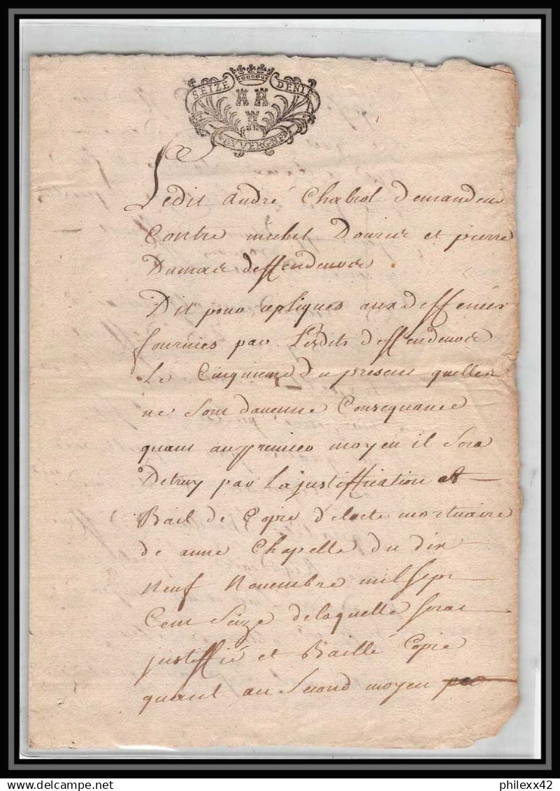 40209 Riom Auvergne Devaux N°300 Indice 5 Janvier 1722 Lettre Document Très Ancien 18ème Siècle - Cachets Généralité