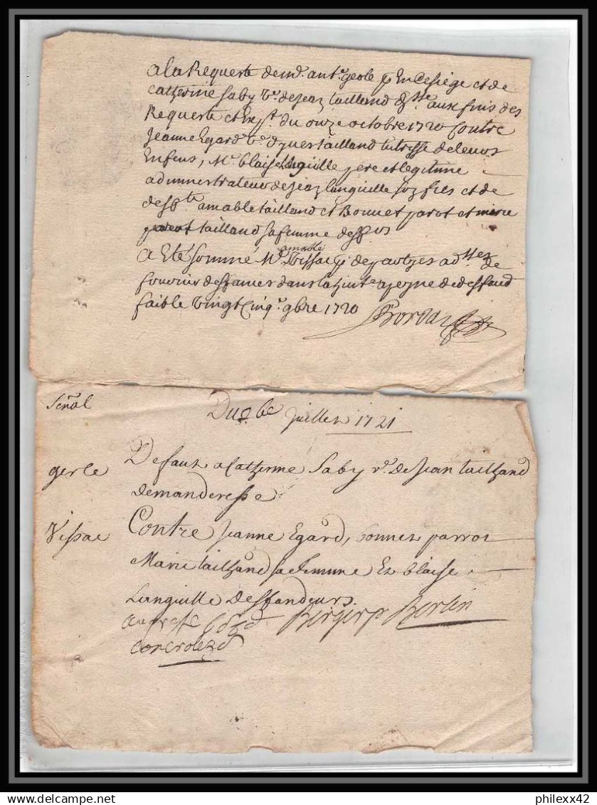 40183 Riom Auvergne Devaux N°298 Indice 5 Lot De 2 1721 Lettre Document Très Ancien 18ème Siècle - Cachets Généralité