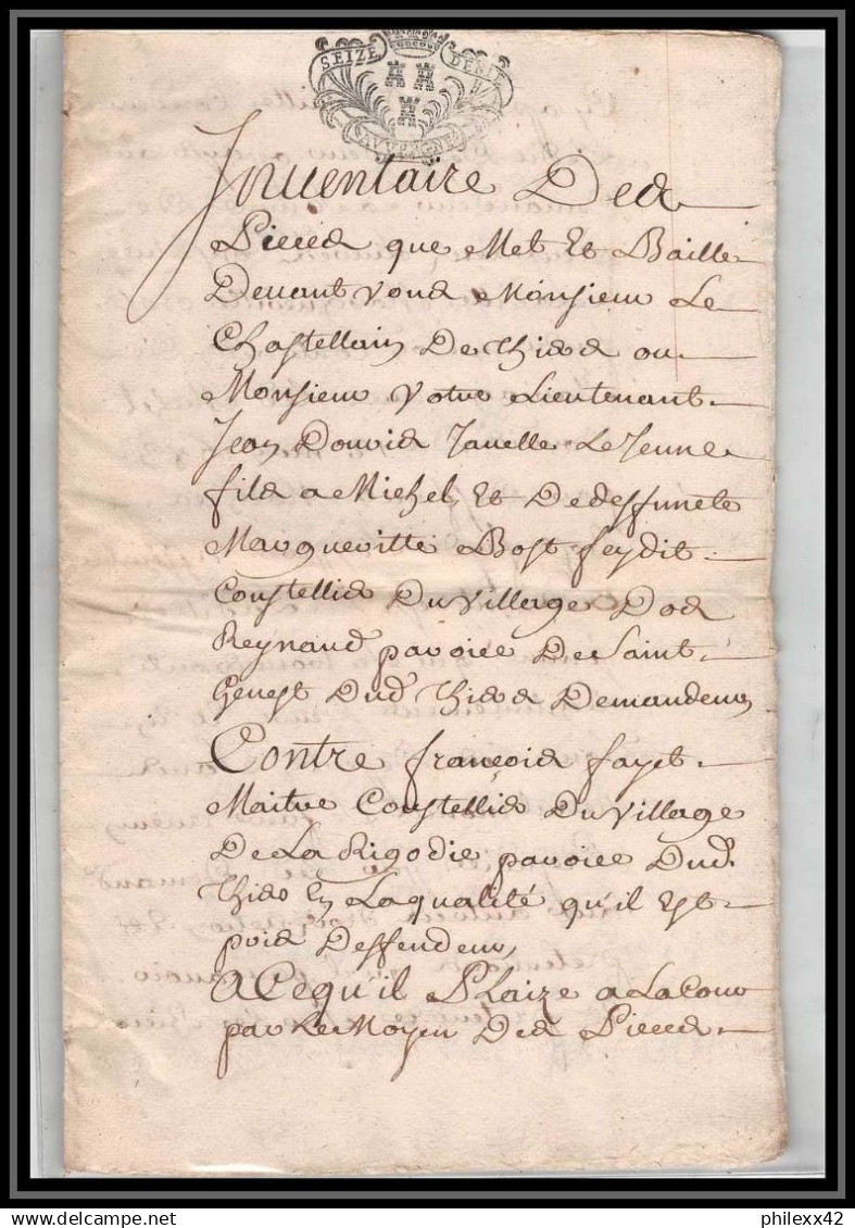 40198 Riom Auvergne Devaux N°300 Indice 5 27 Juin 1722 Complet 8 Pages Lettre Document Très Ancien 18ème Siècle - Seals Of Generality