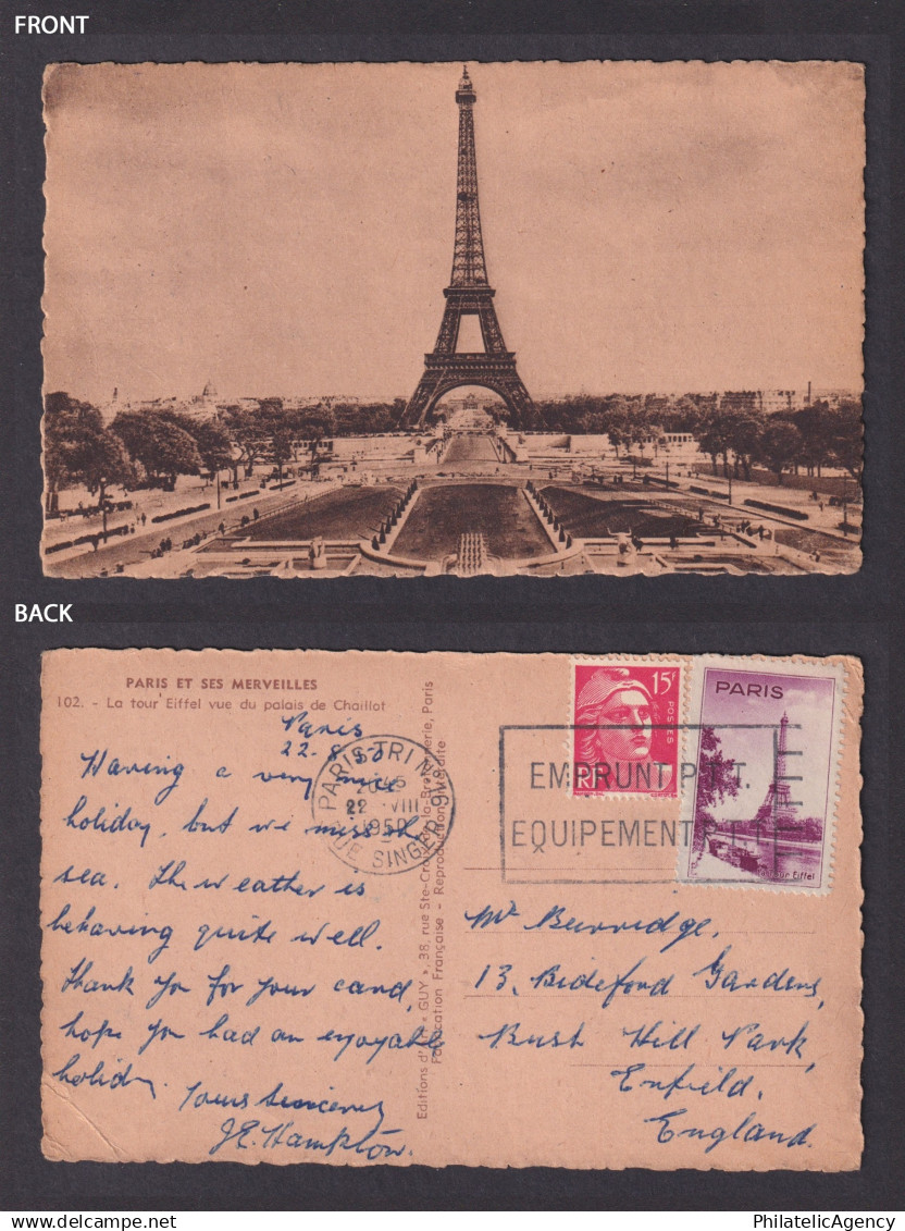 FRANCE, Postcard RPPC, Paris, Tour Eiffel - Tour Eiffel