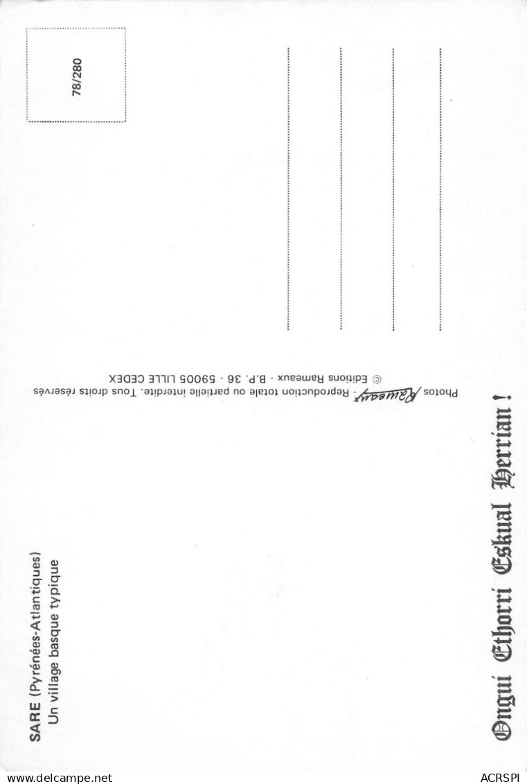 64 SARE Vue Panoramique Carte Vierge Non Circulé édition Rameaux ( Scans R/V) N° 67 \MO7058 - Sare