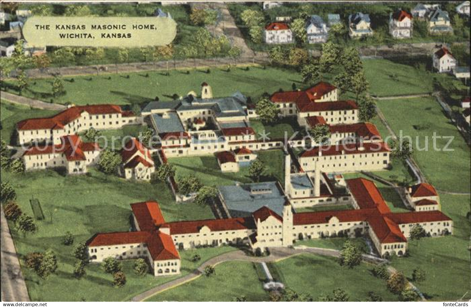 Wichita Kansas Masonic House Aerial View - Autres & Non Classés
