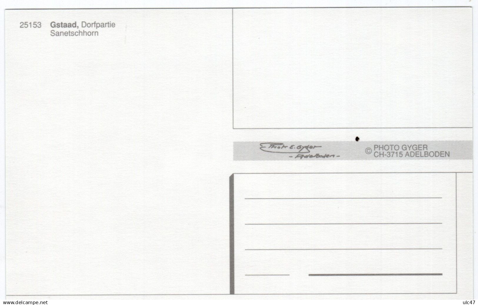 - GSTAAD, Dorfpartie Sanetschorn - Scan Verso - - Gstaad