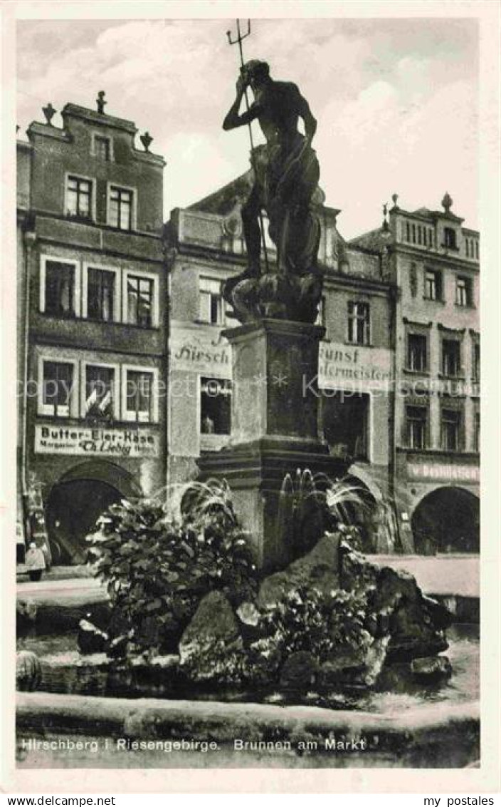 Hirschberg  JELENIA GORA Riesengebirge Schlesien PL Brunnen Am Markt - Polen