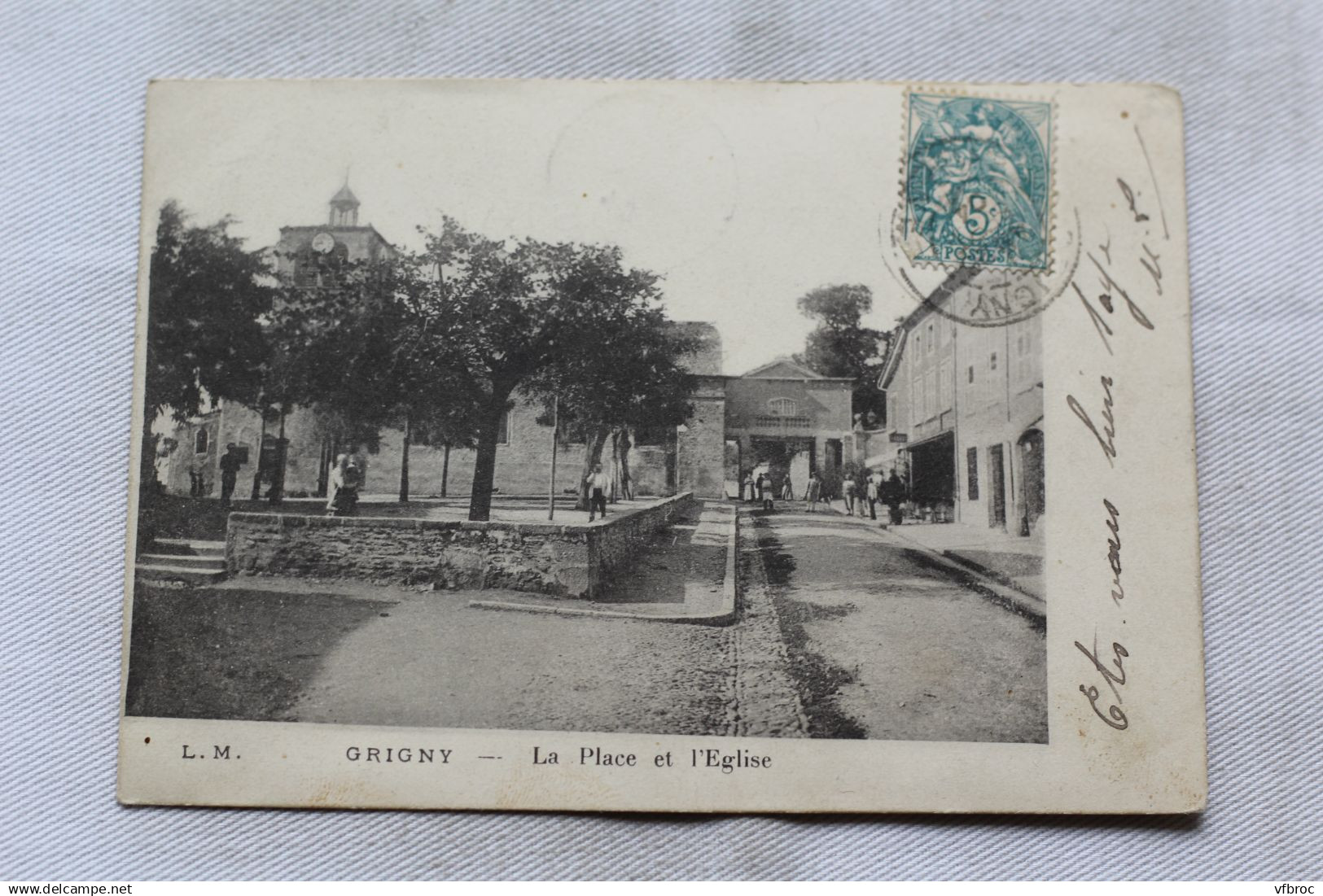 Cpa 1904, Grigny, La Place Et L'église, Rhône 69 - Grigny