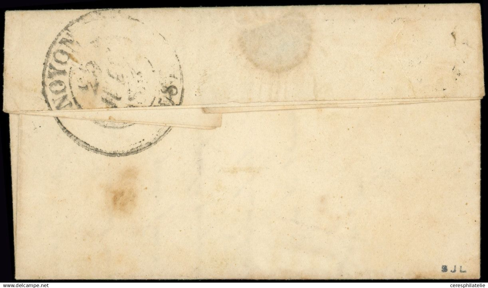 Let EMISSION DE 1849 - 1b   10c. Bistre-VERDATRE, Très Jolie Nuance, Obl. GRILLE S. Petite LAC, Dateur B Et Cursive 58/C - 1849-1876: Période Classique