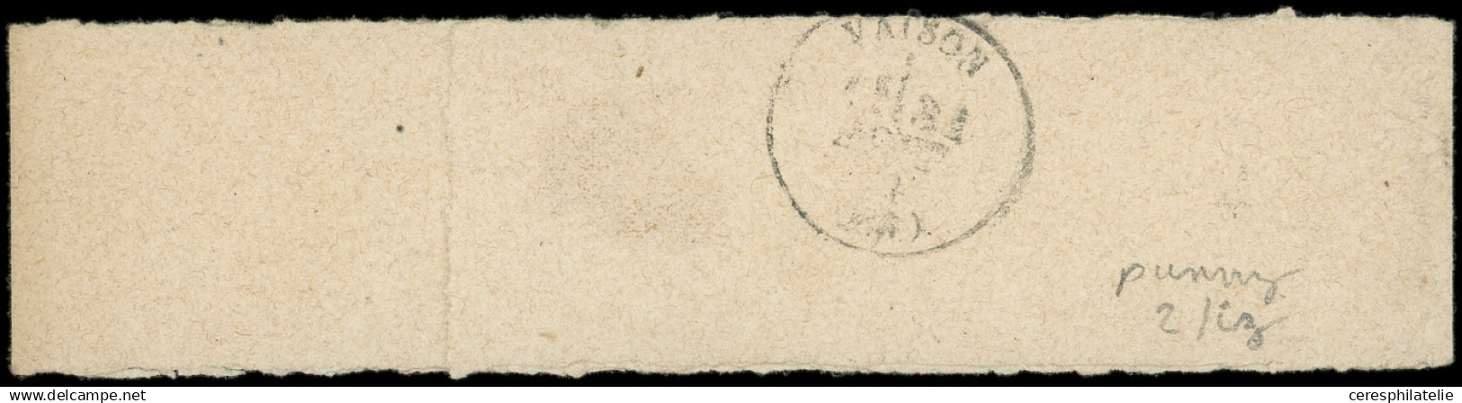 Let EMISSION DE BORDEAUX - 41Bd  4c. Gris Foncé, R II, Obl. Càd T17 PERTUIS 29/8/71 SEUL S. Bande Avec OR, Arr. VAISON 3 - 1849-1876: Classic Period