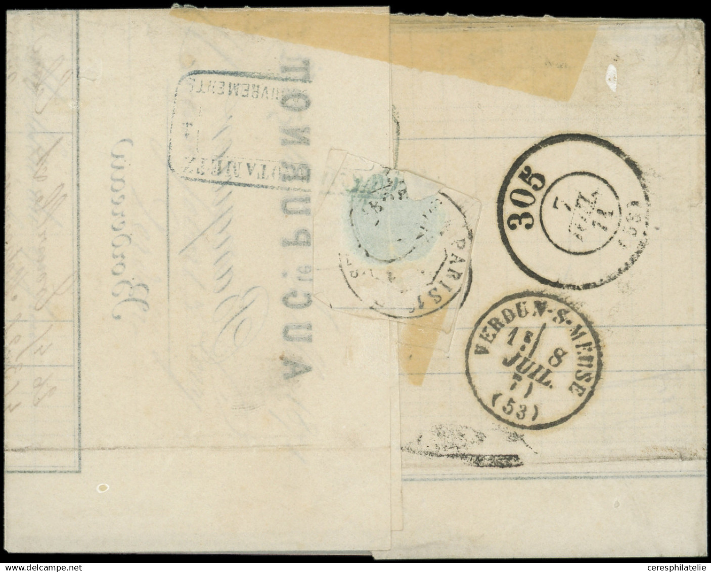 Let ALSACE-LORRAINE - Affranchissements Mixtes Avec France N°5 Et 6, 10c. PAIRE Et 20c. Obl. Càd METZ 6/7/71, MIXTE Avec - Briefe U. Dokumente