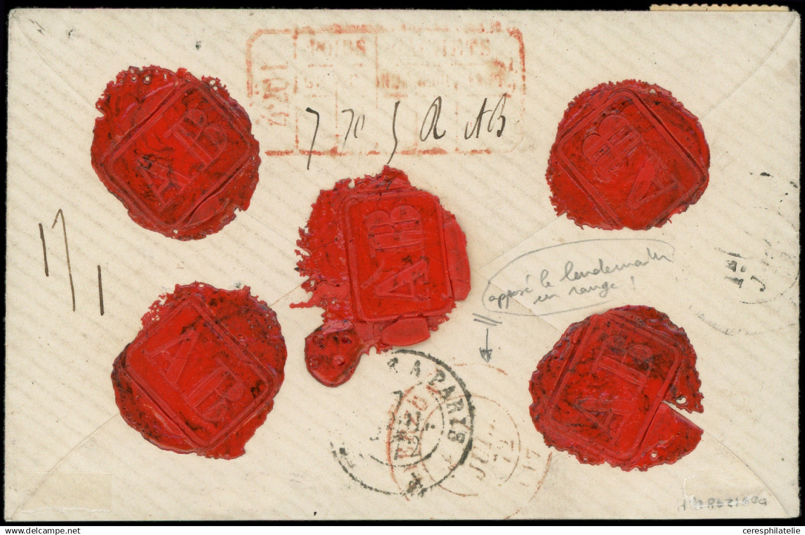 Let AFFRANCHISSEMENTS ET COMBINAISONS - N°30, 32, 38 Et 60A Obl. GC 4201 S. Env. CHARGE, Càd T17 VIERZON 6/72, QUADRICOL - 1849-1876: Periodo Clásico