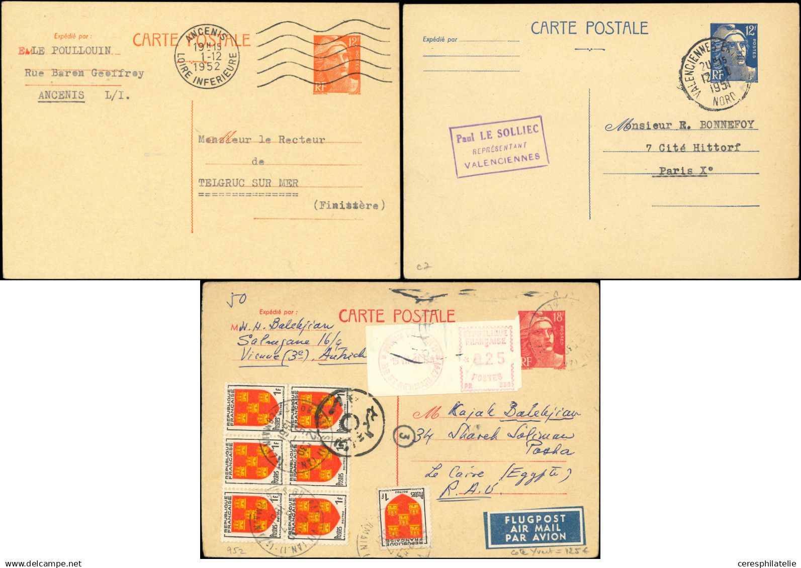 Let ENTIERS POSTAUX - Gandon, 13 CP Neuves Et Obl. Dont 5 TSC, Toutes Différentes, TB - Altri & Non Classificati