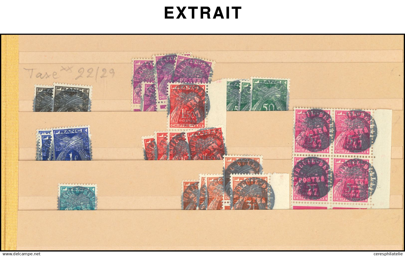 Stock de fin de catalogue : Colis Postaux, Annulé/Spécimen, Fictifs, Guerre, Grève, Vignettes, Variétés, en tout 9 class
