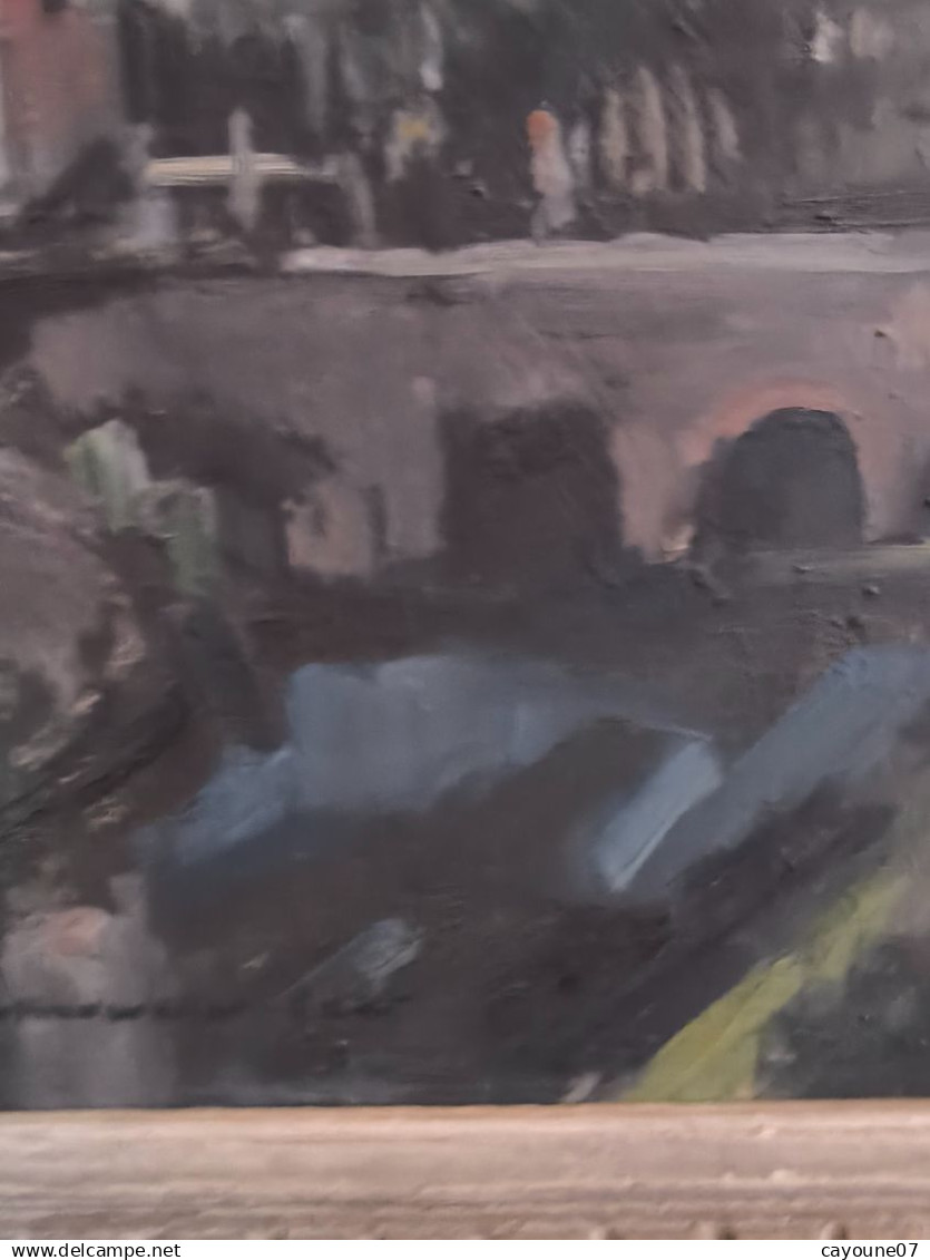 MIELLER (XXéme) huile sur isorel " Vue de Oberlinxweiler Saar " datée 1943  cadre Montparnasse 62 x78 cm