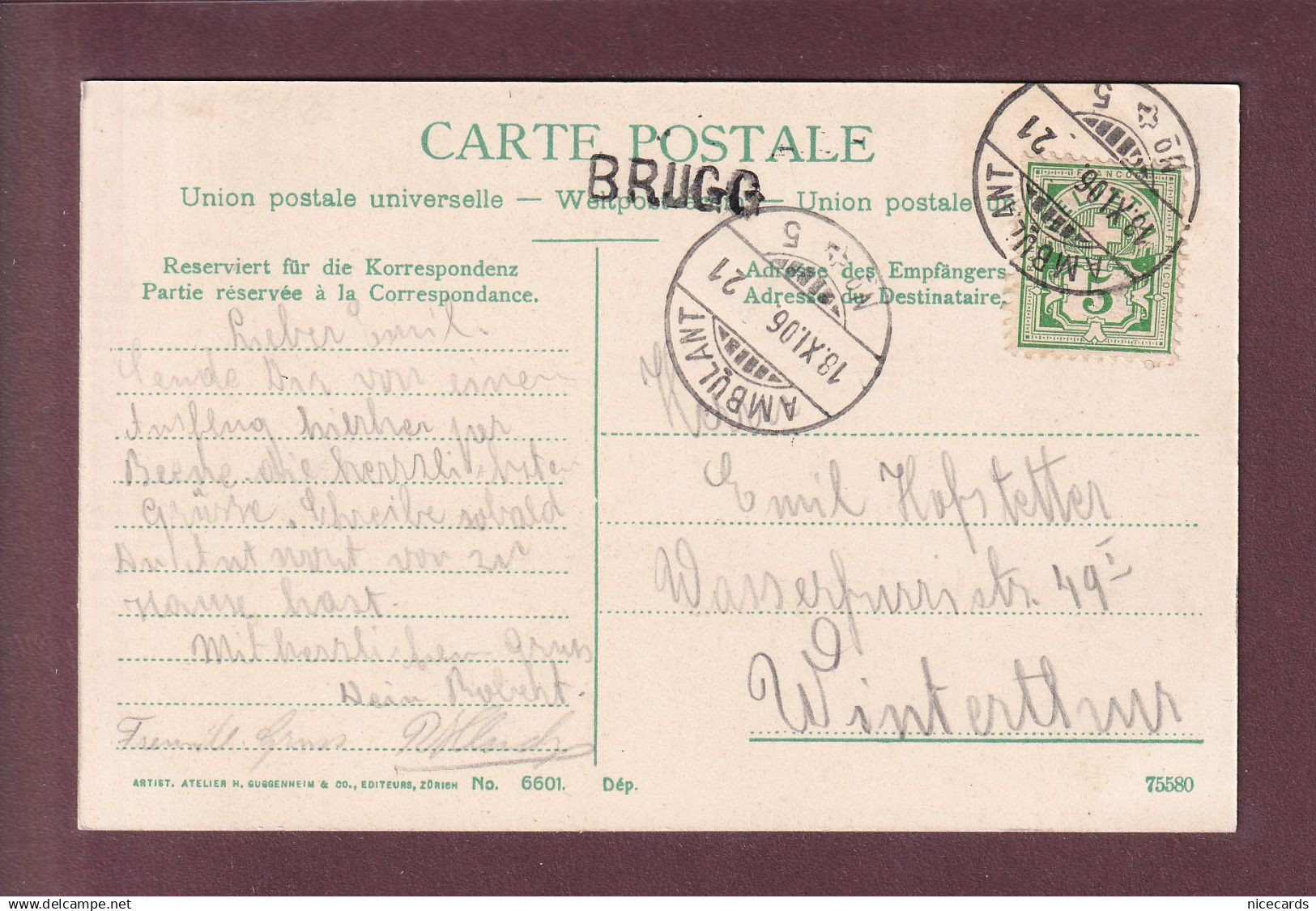 BRUGG - Schwarzer Turm - 1906 Langstempel - Brugg