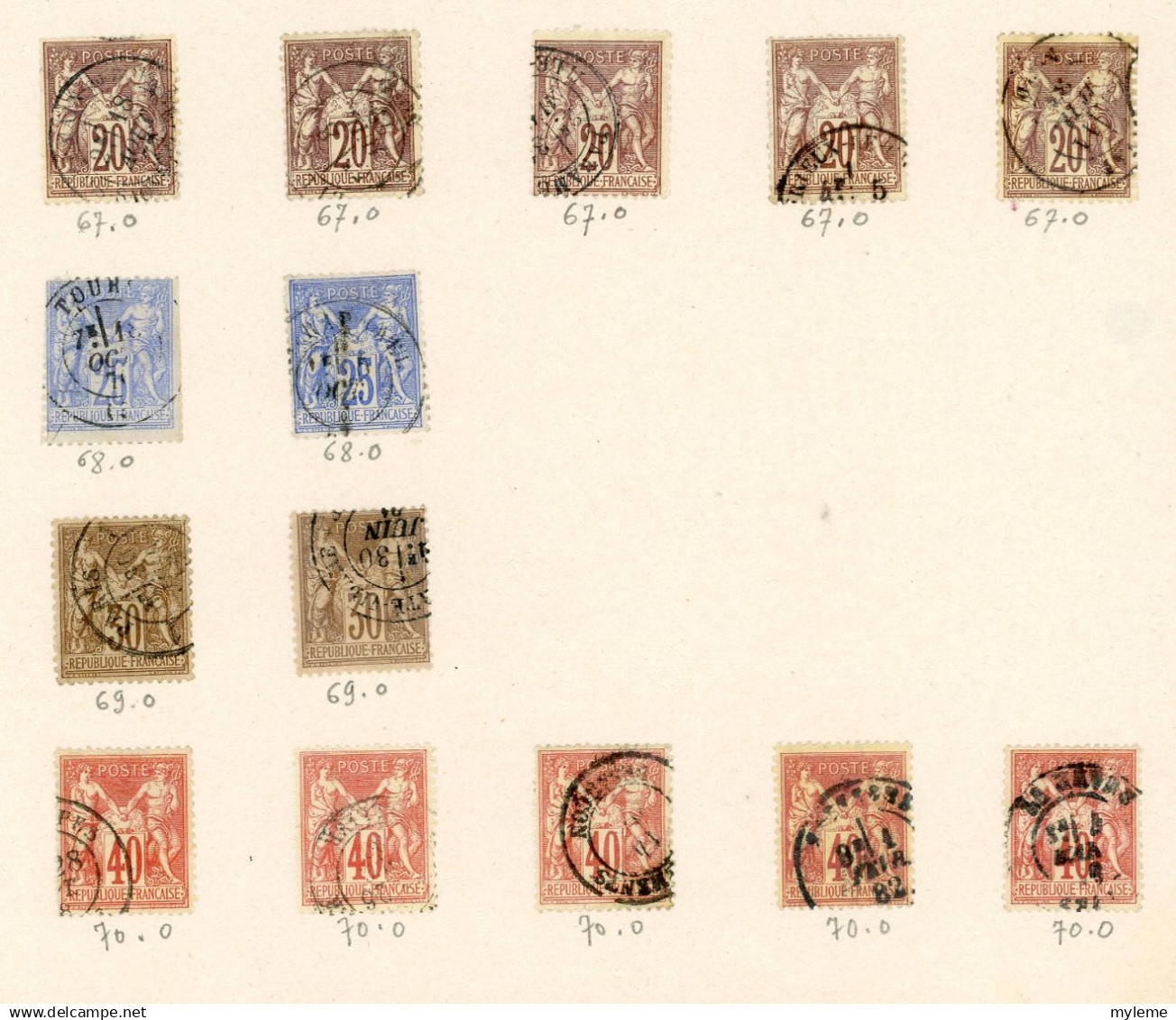 BS221 Bel ensemble de timbres classiques France oblitérés et *. Cote très sympa .  A saisir !!!