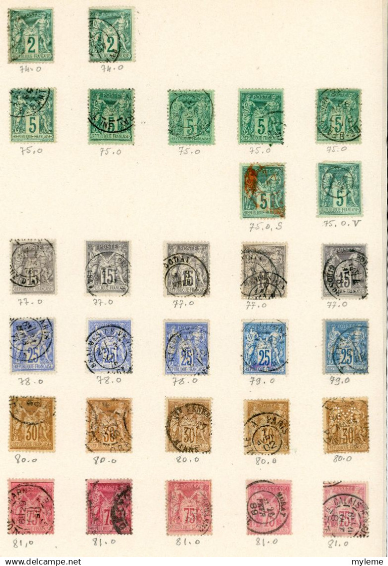 BS221 Bel ensemble de timbres classiques France oblitérés et *. Cote très sympa .  A saisir !!!