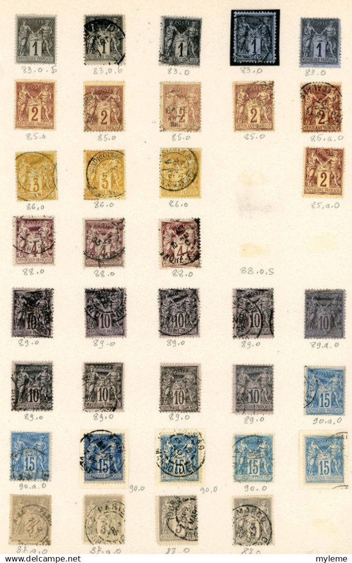 BS221 Bel ensemble de timbres classiques France oblitérés et *. Cote très sympa .  A saisir !!!