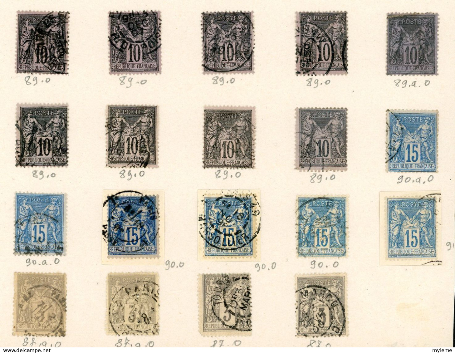 BS221 Bel ensemble de timbres classiques France oblitérés et *. Cote très sympa .  A saisir !!!