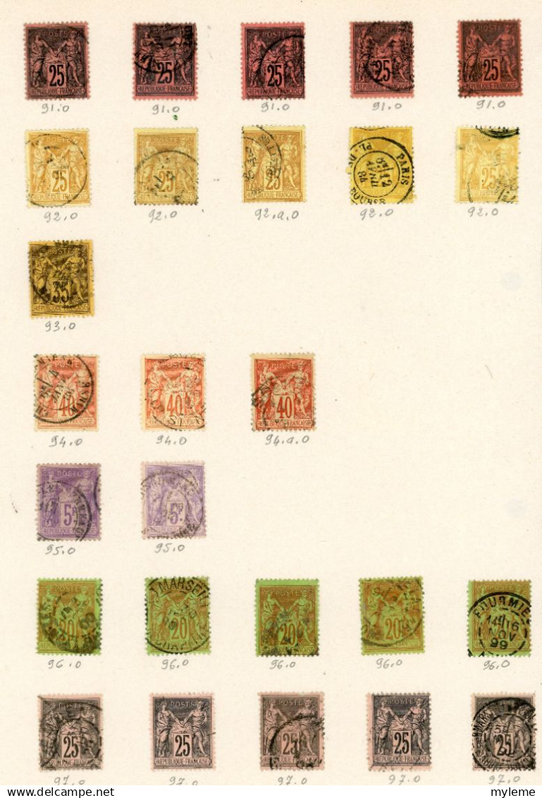 BS221 Bel ensemble de timbres classiques France oblitérés et *. Cote très sympa .  A saisir !!!