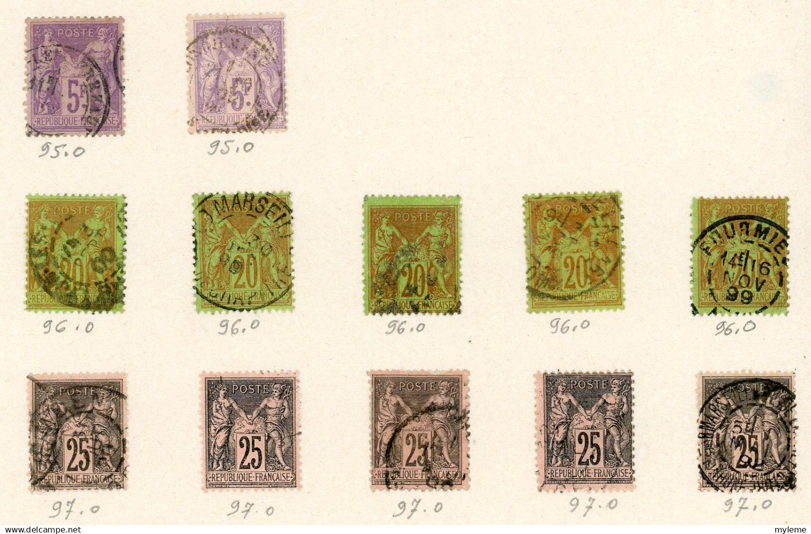 BS221 Bel ensemble de timbres classiques France oblitérés et *. Cote très sympa .  A saisir !!!