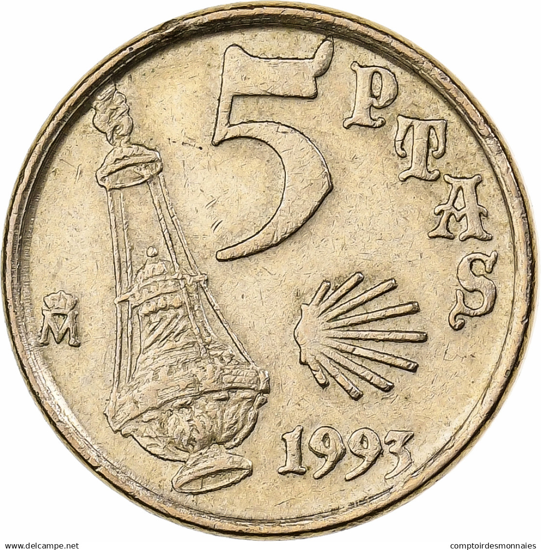 Espagne, Juan Carlos I, 5 Pesetas, 1993, Madrid, Bronze-Aluminium, TTB+, KM:919 - Altri & Non Classificati