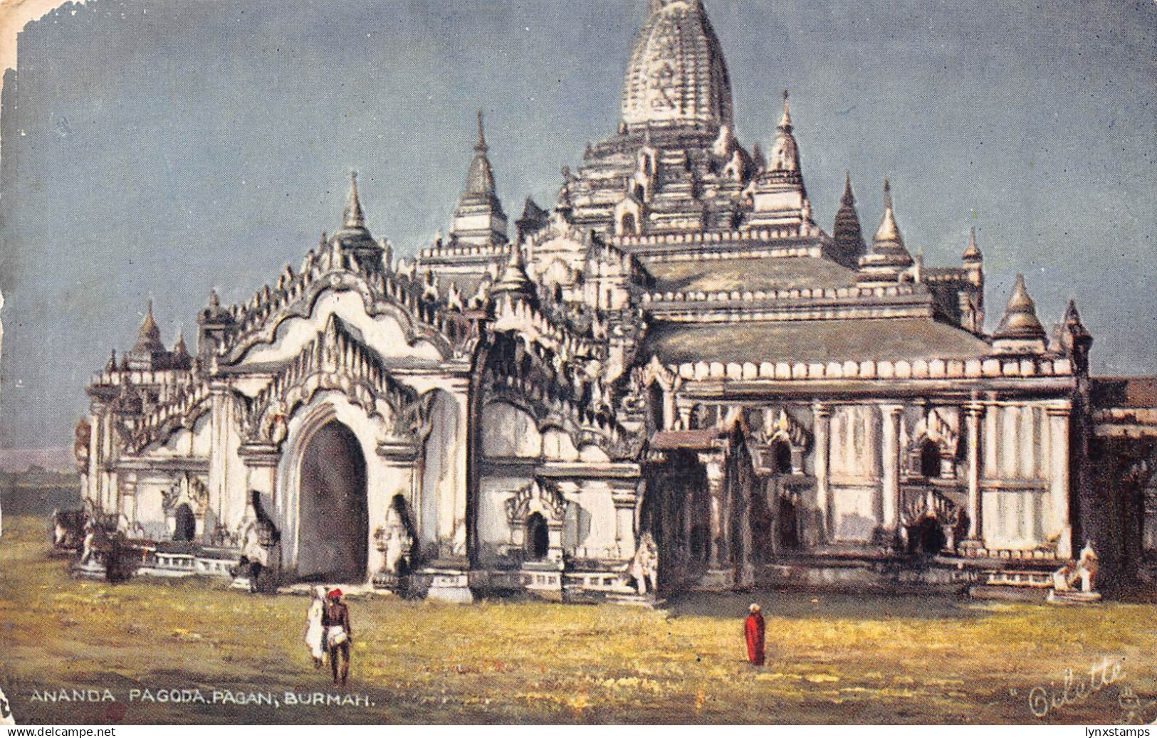 L476 Myanmar Burma Ananda Pagoda Vintage Postcard - Myanmar (Burma)