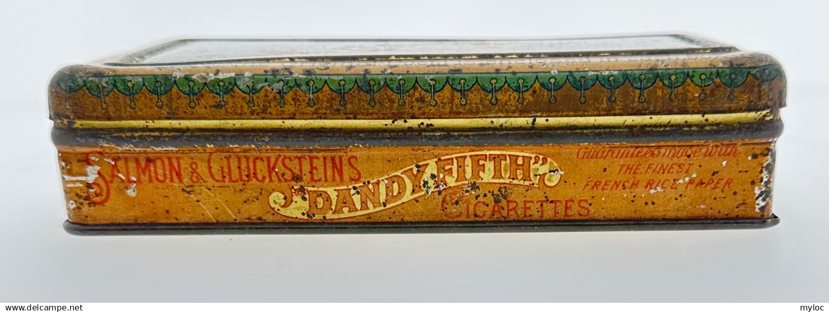 Ancienne Boite En Fer (vide) SALMON & GLUCKSTEINS. Dandy Fifth Cigarettes. - Zigarettenetuis (leer)