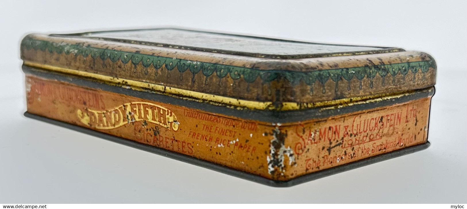 Ancienne Boite En Fer (vide) SALMON & GLUCKSTEINS. Dandy Fifth Cigarettes. - Zigarettenetuis (leer)