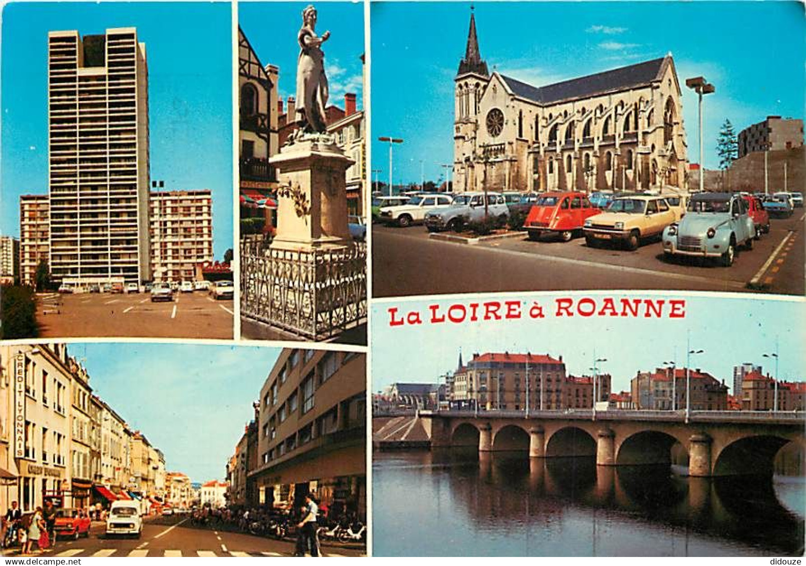 42 - Roanne - La Loire à Roanne - Multivues - Automobiles - 2CV - Flamme Postale De Roanne - CPM - Voir Scans Recto-Vers - Roanne