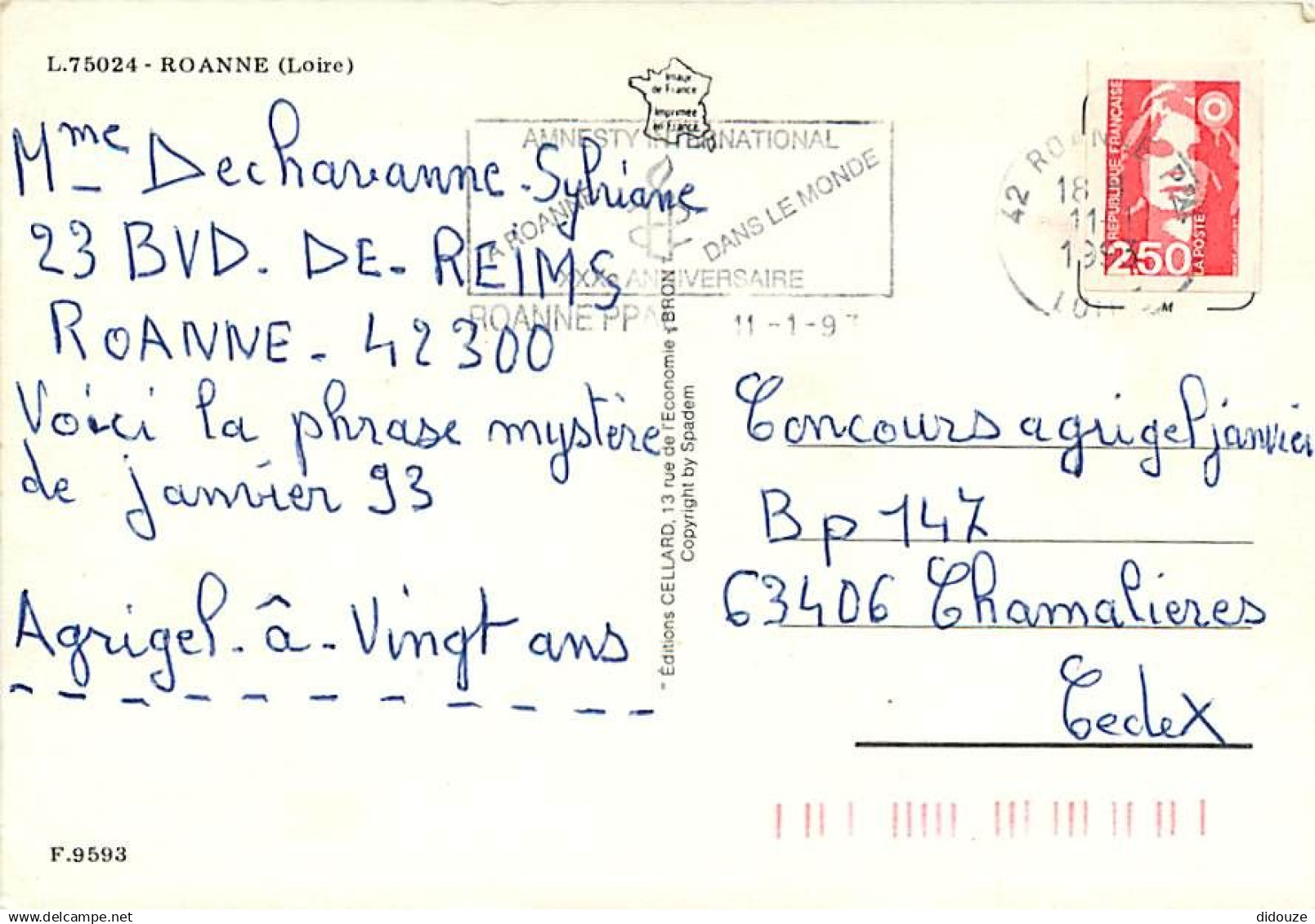 42 - Roanne - La Loire à Roanne - Multivues - Automobiles - 2CV - Flamme Postale De Roanne - CPM - Voir Scans Recto-Vers - Roanne