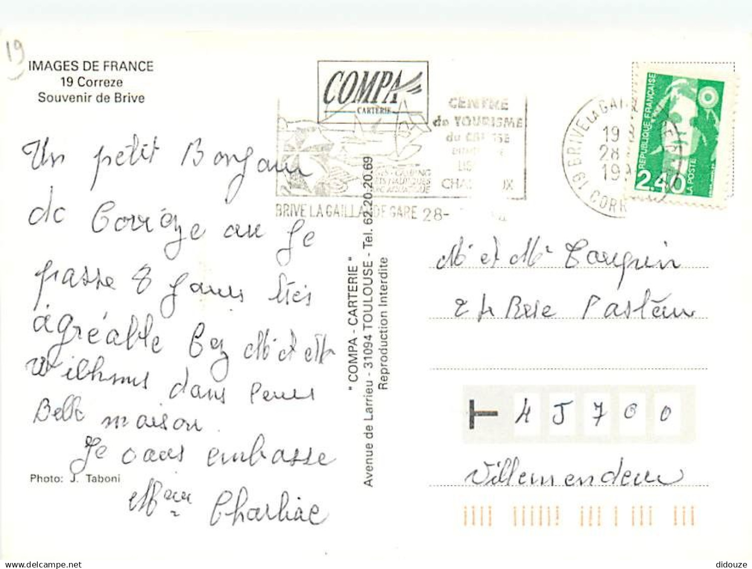 19 - Brive La Gaillarde - Multivues - Automobiles - Flamme Postale De Brive - CPM - Voir Scans Recto-Verso - Brive La Gaillarde