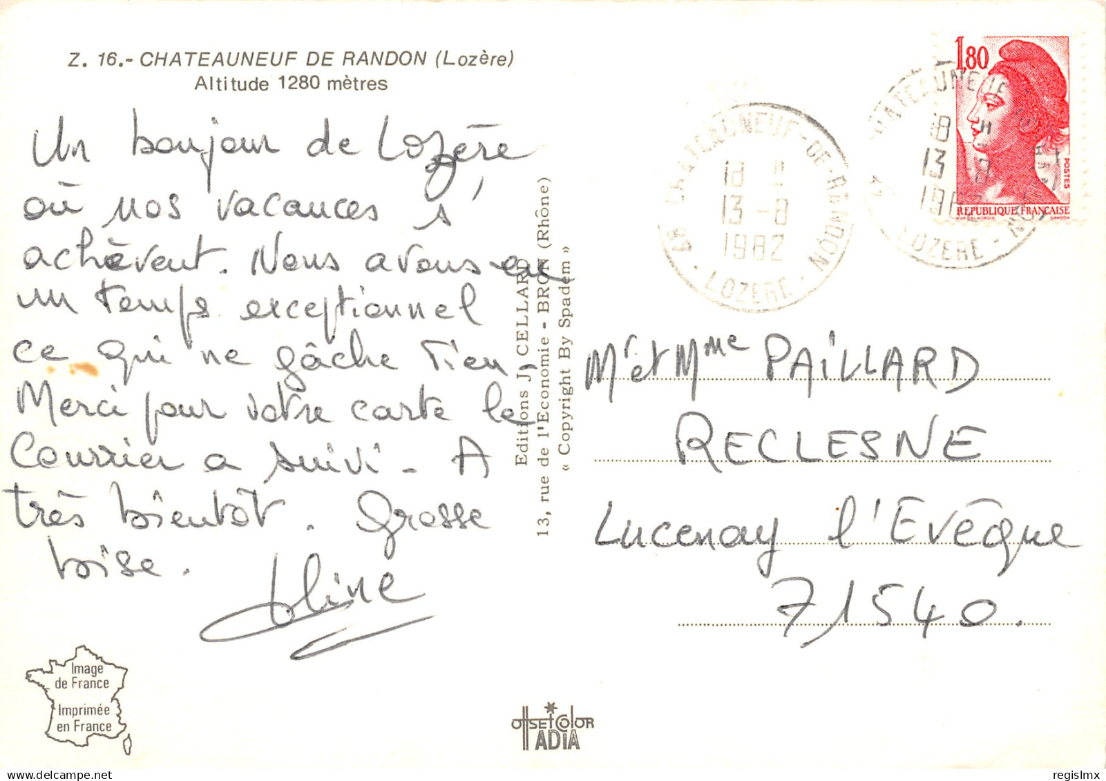 48-CHATEAUNEUF DE RANDON-N°TB3559-D/0001 - Chateauneuf De Randon