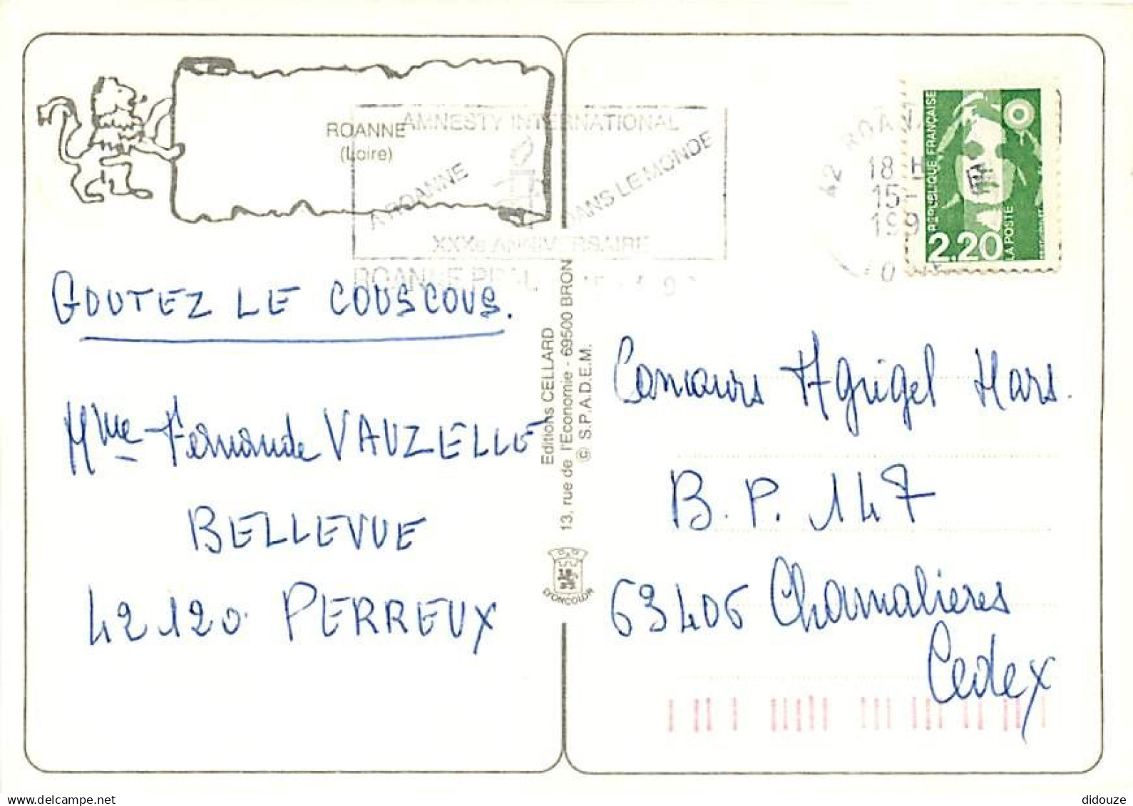 42 - Roanne - Multivues - Fleurs - Blasons - Flamme Postale De Roanne - CPM - Voir Scans Recto-Verso - Roanne